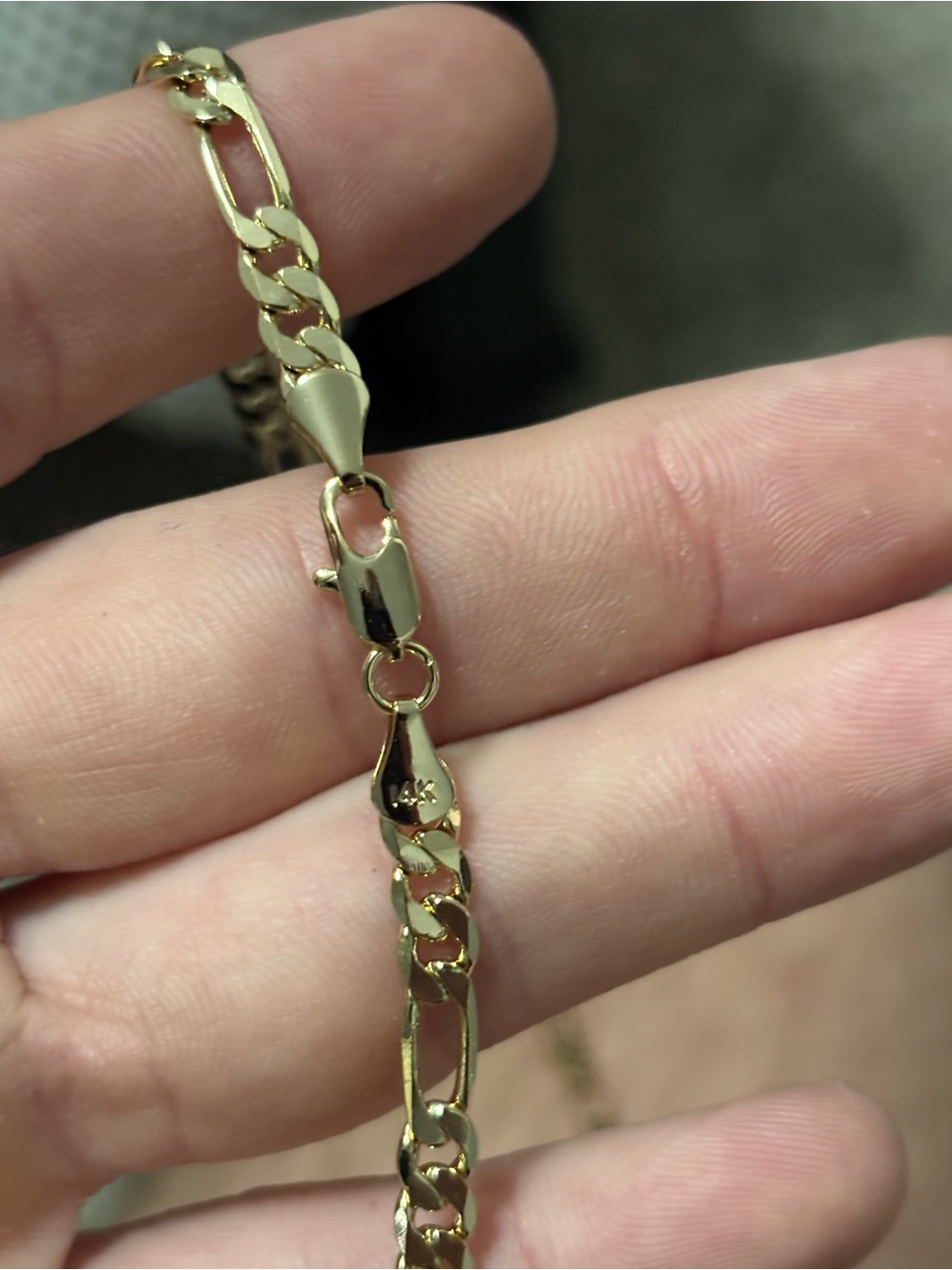 Gold Figaro Chain Necklace - 14K Style Yellow Gold